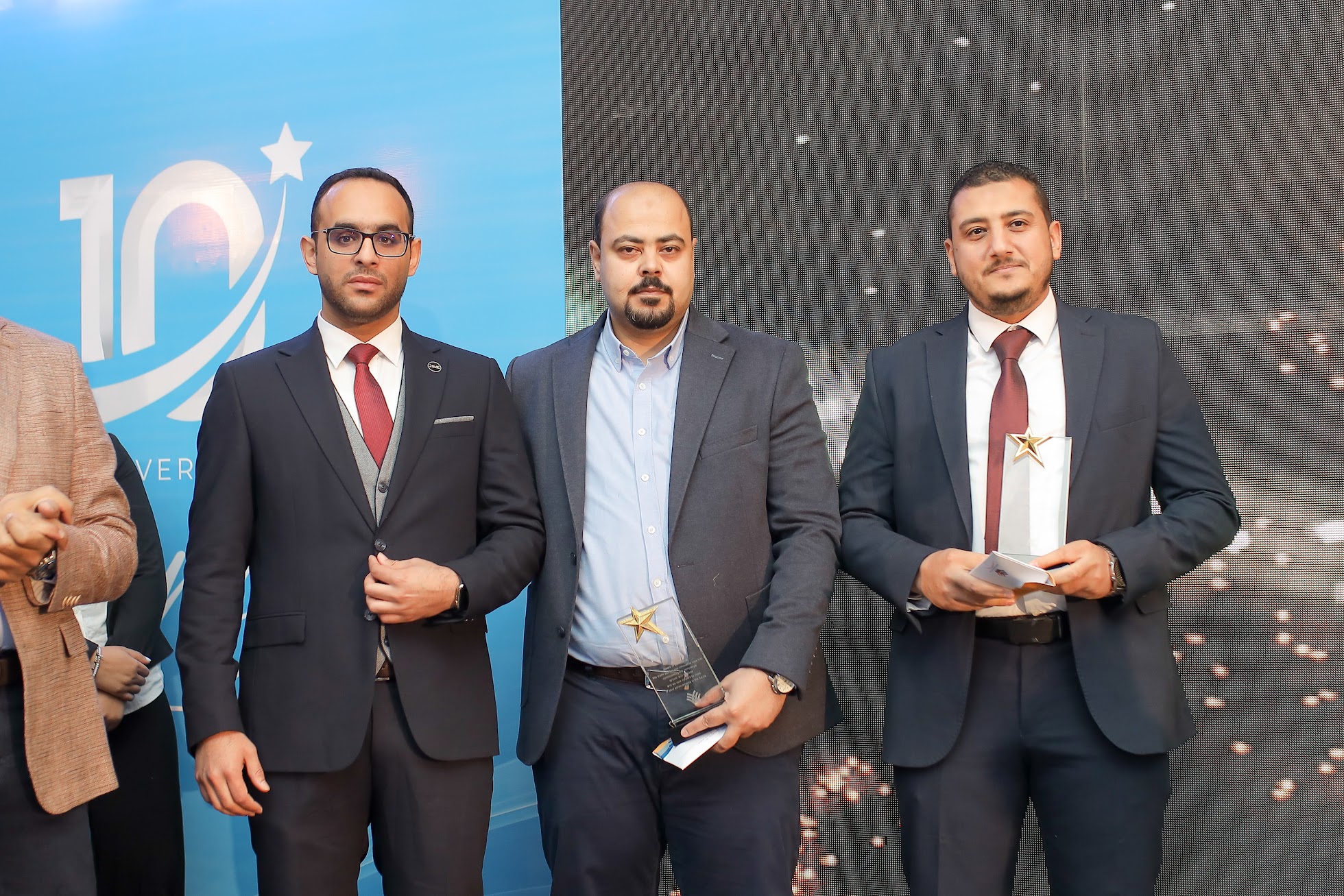 Award photo on stage